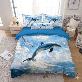 Delfines 3D ágyneműhuzat-garnitúra