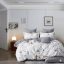 Luxus ágyneműhuzat szett csillagmintával szürke - fehér színben