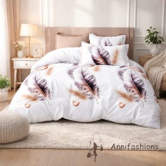   Elegáns tollmintás ágyneműszett – világos, modern hálószobák dísze
