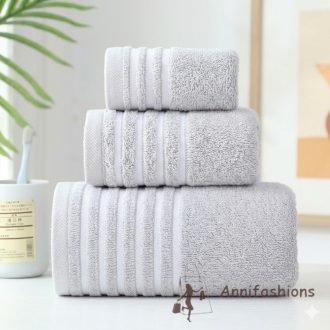 Világosszürke puha pamut törölköző 